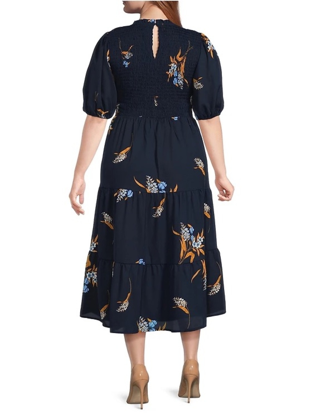 Sugarlips Plus Size Dusk Bloom Floral Smocked Midi Dress 2X - Picture 2 of 11
